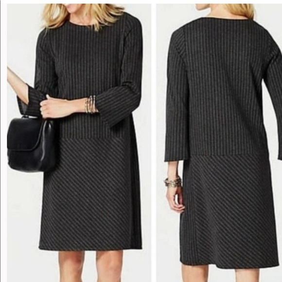 J.Jill Ponte Knit Pinstriped Dress XS - Picture 2 of 5